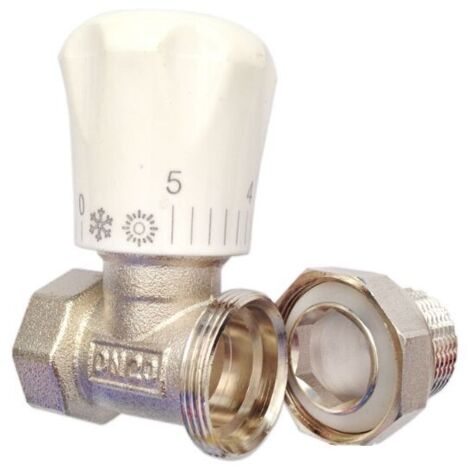 Vanne de Radiateur Thermostatique en Laiton 1/2 Pouces Type Droit DN15 Vanne de RéGulation de TempéRature Automatique Chauffage par le(DN15) (1/3)