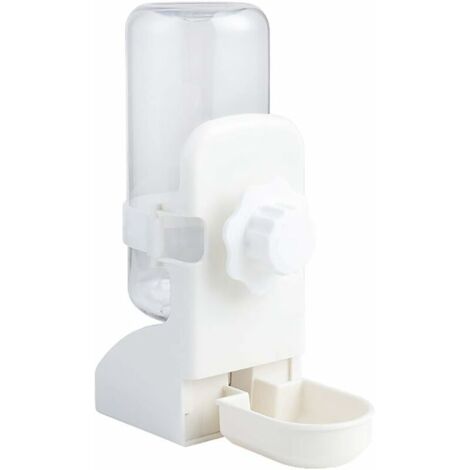 Distributeur Automatique Eau pour Petits Animaux et Petit Abreuvoir Suspendu pour Lapin Cobaye Furet Cochon d'Inde, Blanc