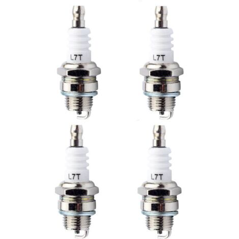 Lot de 4 bougies d'allumage L7T Universelles de Rechange l7t Bougie Tronconneuse Bougie D'allumage Remplacemen pour Tondeuse à Gazon Moteurs à 2 Temps (1/5)