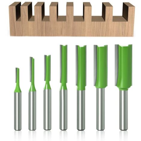 7Pcs Fraise droite à queue de 6 mm, Fraise Droite Defonceuse, pour Bois Carbure de TungstèNe Outil de Travail Du Bois, Routeur Droite à Simple Duble Flûte à Bois,3mm 4mm 5mm 6mm 8mm 10mm 12mm (1/5)