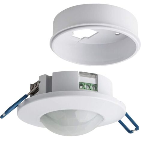 Détecteur de mouvement intérieur – Montage encastré ou en saillie – Capteur infrarouge 6m 360° – Max. 1200W pour lampes incandescentes (1/5)