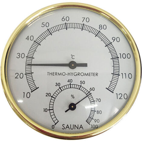 Hygromètre Thermo,hygromètre température humidité pour Cuisine,LCD Thermomètre de Chambre numérique,thermomètre hygromètre pour Salle,Hygromètre de Sauna,Cadran en Métal Thermomètre (1/5)
