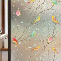Privacy Window Film de Verre dépoli Film de vitrail Film Statique Film Autocollant Non-adhésif Film Bird Window Autocollants pour la Maison Salle de Bain Bureau 45 200 cm