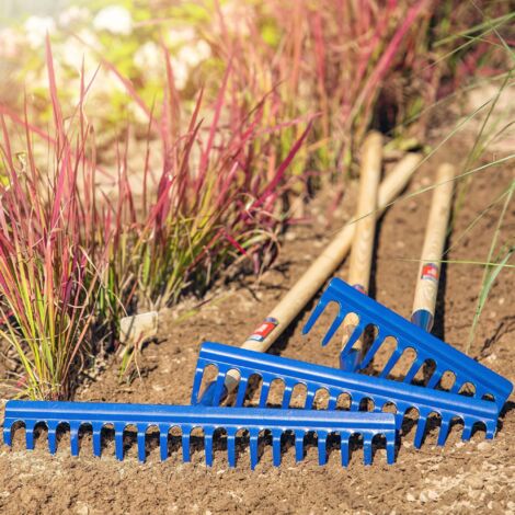 Reinforce Rake KADAX rake, wide rake with reinforced head, metal leaf rake, 10 tines