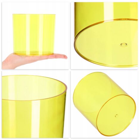 KADAX plastic flower pot, round, transparent, 13 cm, yellow
