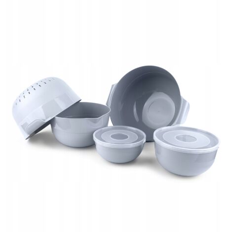 KADAX Plastic Salad Bowl, Bowl With Airtight Lid And Cutlery, Plastic