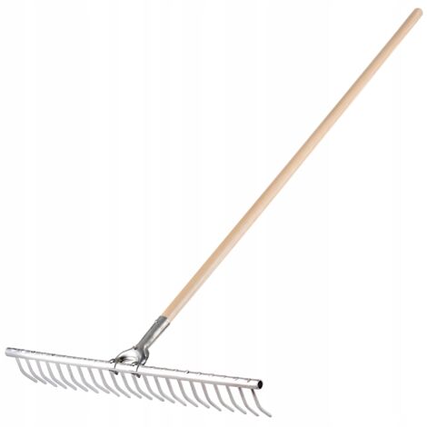 KADAX rake, hay rake with long handle made of wood, aluminum