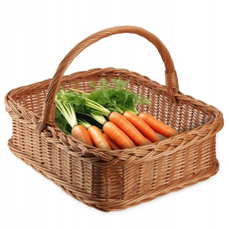 KADAX Wicker Tray With Carrying Handle, Picnic Basket, Dish Tray