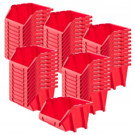 KADAX Workshop Stacking Box, Storage Boxes (Red, Set of 50 - 272x238mm)