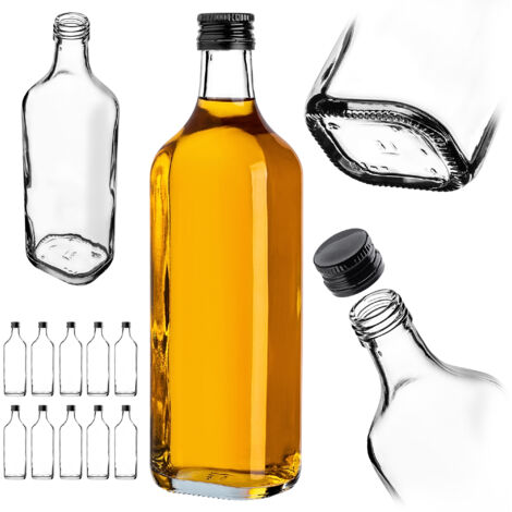 thumbnail image 2 of Bottling_UK 500ml Clear Glass Bottles With Screw Caps – 12 Pack – Home Brew & Drinks 2 of 3
