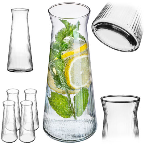 Carafe En Verre, 11,2 X 14 X 24 Cm, Pichet Avec Couvercle, Carafe À Eau