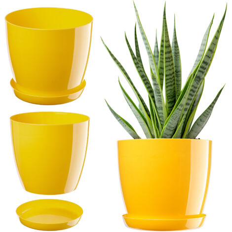 KADAX Flowerpot fatto di plastica, ⌀ 11-19 cm, 7 colori, pianta semplice, secchio di piantagione moderna, robusta protezione della pentola di fiori, pentola rotonda (⌀ 11 cm, menta piperita