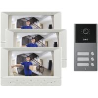 Portier vidéo Couleur pour immeuble 3 logements ou 3 Appartements