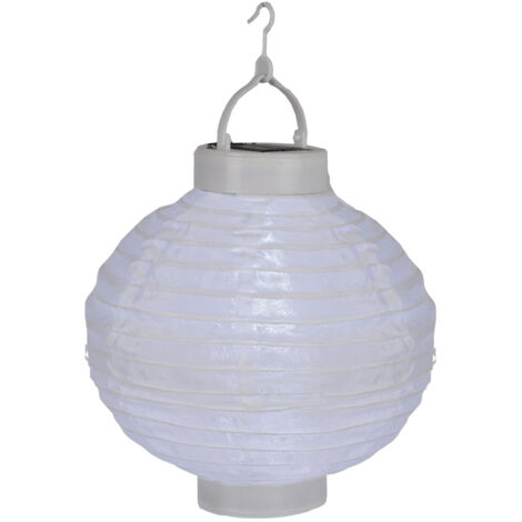 Lampion solaire Festival, blanc, LED, capteur crépusculaire, solaire, blanc froid (1/3)