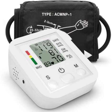 -Tensiomètre électronique Portable, Type brassard domestique, sphygmomanomètre avec écran LCD, mesure précise