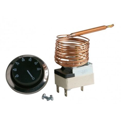 Aquastat de régulation à bulbe TUVDT – Réglage 30-90°C – Longueur capillaire 2 m – Diamètre bulbe 6 mm – Longueur bulbe 100 mm