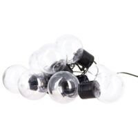 Xanlite – Guirlande solaire guinguette 5m IP44 – 8 ampoules RVB – Autonomie 8h – Détecteur crépusculaire – Pour espaces extérieurs