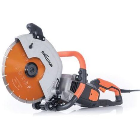 Evolution – Découpeuse électrique 300mm – Moteur 2400W – Lame diamant premium pour coupes nettes – Profondeur de coupe 115mm – Système de dépoussiérage - R300DCT