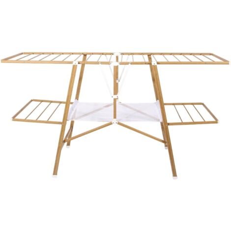 Kitchen Move Séchoir à Linge Pliable étendoir Multifonction 20M Nairobi Couleur Bois