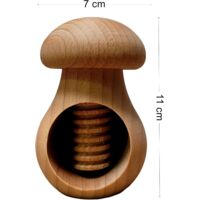 Cascanueces de madera de haya natural con forma de seta - Muy resistente - Regalo de Navidad ideal - Marrón claro