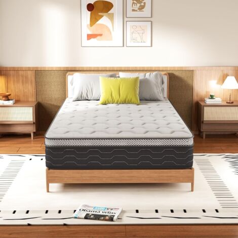 Dewinner – Matelas mémoire de forme 90x190 cm – Épaisseur 25 cm – Dureté moyenne – Ressorts ensachés – 7 zones de soutien – Respirant