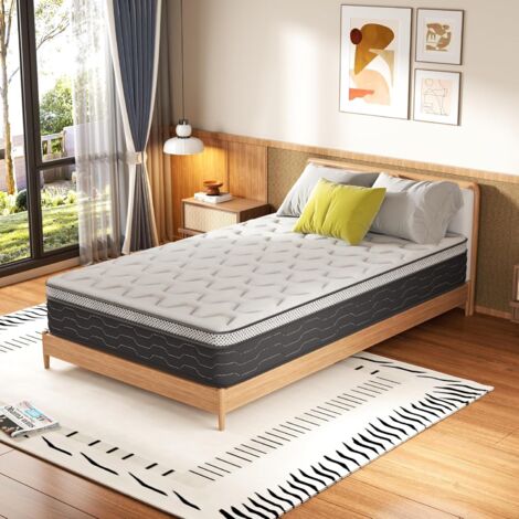 Dewinner – Matelas mémoire de forme 120x190 cm – Épaisseur 25 cm – Ressorts ensachés – Dureté moyenne – 7 zones de soutien – Respirant