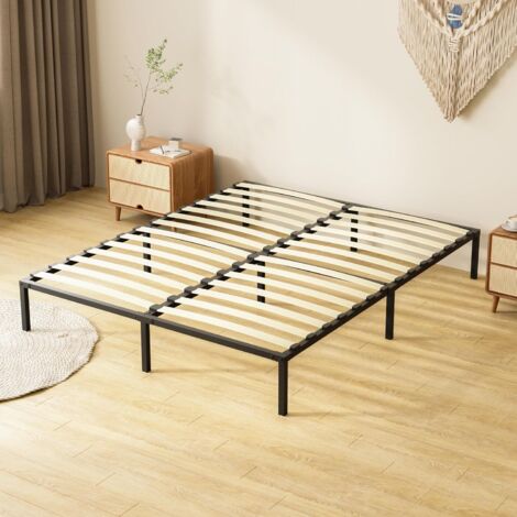 Teeno – Sommier 160x200 cm – Cadre à lattes avec 9 pieds – 2x14 lattes – Hauteur 26 cm – Charge jusqu'à 300 kg – Montage rapide en 20 min