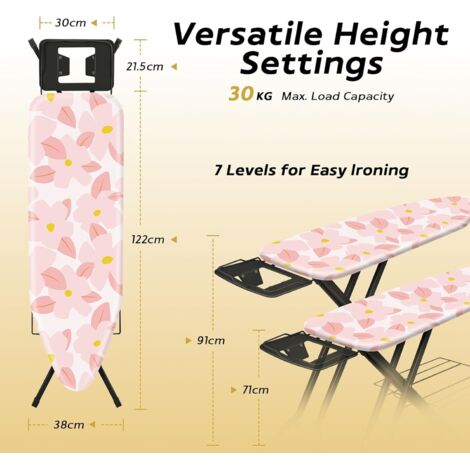 STANEW Table a Repasser 120 x 45 cm,Planche a repasser Pliable, Avec 2 Housses en Coton 100%,Pour Centrale Vapeur,Support de Fer Intégré, Pieds | Leroy Merlin STANEW Table a Repasser 120 x 45 cm,Planche a repasser Pliable, Avec 2 Housses en Coton 100%,Pour Centrale Vapeur,Support de Fer Intégré, Pieds | Leroy Merlin