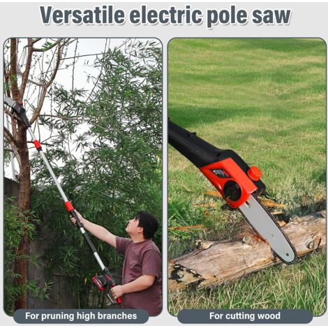 TEENO Élagueur Sur Perche & Taille-Haie 2-en-1 Sans Fil 20V 4Ah – Tête Inclinable, Perche Télescopique