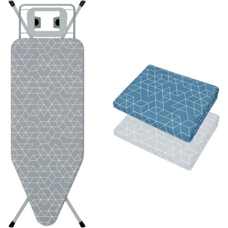STANEW Table à repasser 120 x 45 cm, Planche à Repasser Pliable, Housse de table à repasser Comfort avec Housse en 100% Coton, Table à Repasser Pliable avec Repose-Fer, Pieds Antidérapants Geometric B