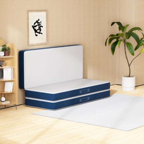 Matelas Pliant Triple DEWINNER,140x195x10cm, Matelas d'invité Polyvalent, 10cm Mousse épaisse, Housse Amovible et Lavable en Machine, Poignée de Transport pour faciliter Le Transport