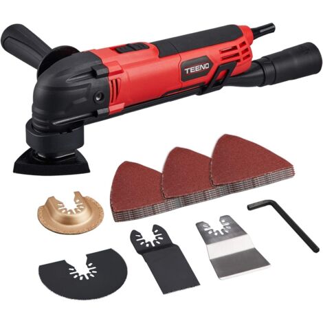 Teeno – Outil multifonction oscillant 300W – 38 accessoires – Vitesse 15000-23000 tr/min – Angle d'oscillation 3° – Pour bois dur et teck