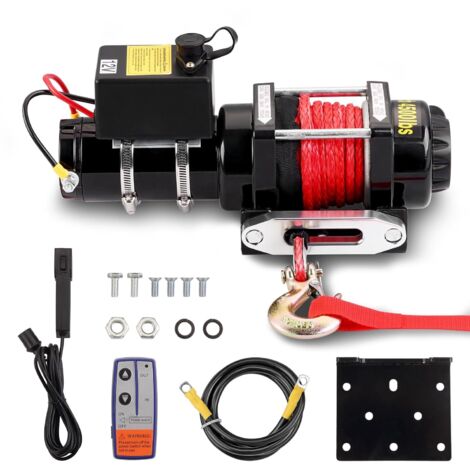 Teeno – Treuil électrique sans fil 12V – Traction 4500 lb – Corde nylon 10m résistante – Télécommande sans fil pour terrains accidentés