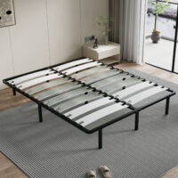 Teeno – Sommier 160 x 200 cm – 2 x 8 lattes en bois – 9 pieds en acier renforcé – Montage rapide – Pour adultes