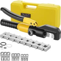 Teeno – Pince à sertir hydraulique 10T – 9 matrices hexagonales – Course 12mm – Coffret pour câbles 4-70 mm² – Usage professionnel
