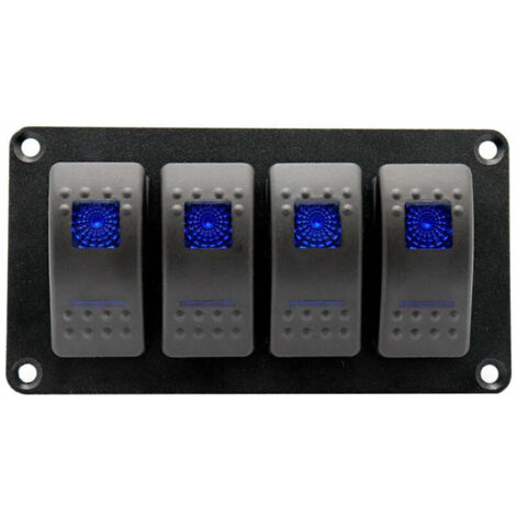 Panneau D'Interrupteur A Bascule A 4 Broches, 5 Broches, Interrupteurs A Bascule Retroeclaires Marche-Arret Etanches Pour Bateau De Voiture, Remorque De Vehicule, Camion Suv, Bateau, 12 V, Panneau Mar (1/5)