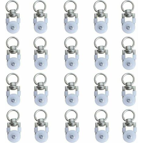 20pcs Rouleaux de Rail de Rideaux,Rouleaux de Rail,Rouleaux de Tringle à Rideaux GlissièRes,Poulie Silencieuse,Rail de Rideaux FenêTre Double Rail Rouleau,pour Rails de Rideau de Windows (1/5)