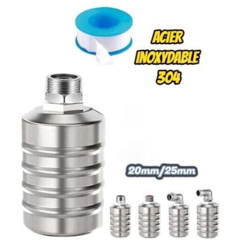 Vanne d'eau, vanne à flotteur de contrôle du niveau de liquide, entièrement automatique en acier inoxydable 304, contrôleur de niveau d'eau de vanne (25 mm, entrée d'eau latérale) (1/5)