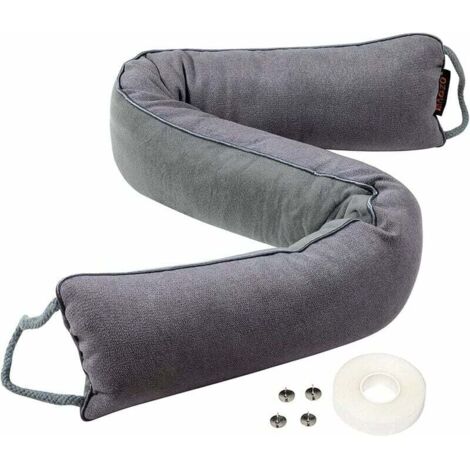 Gris Boudin de Porte Isolant Froid 93 cm, Bas de Porte Isolant Thermique, Anti Froid et Anti Bruit, Coussin de Porte Tissu (1/5)