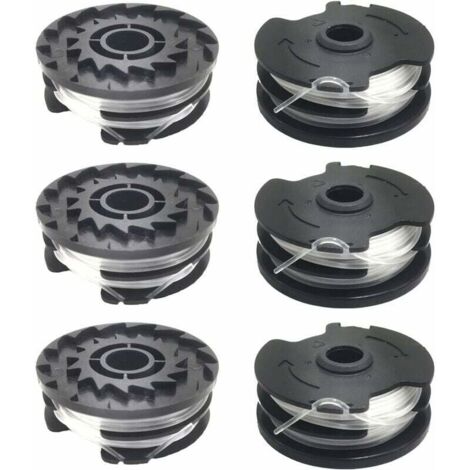 Lot de 6 bobines de fil de rechange pour coupe-bordure LIDL Parkside PRTA 20-Li A1, B2, C3, PRT 550 A1, A3, PRT 300 A1 (1/4)