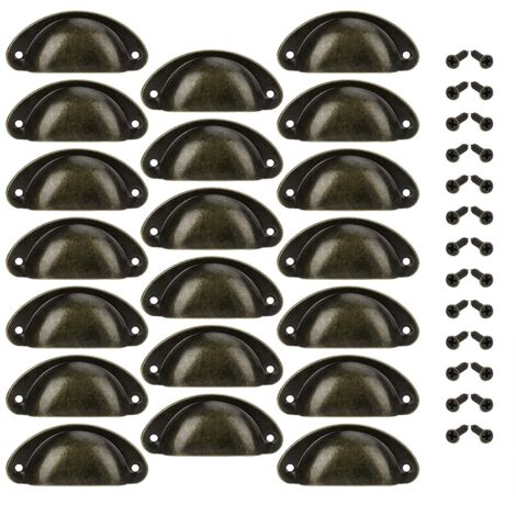 Poignée de Tiroir Bouton Porte Coquille Poignée en Forme de Coquille Décoration Porte Meuble Tiroir Armoire Placard avec Vis 20 Pièces (1/5)