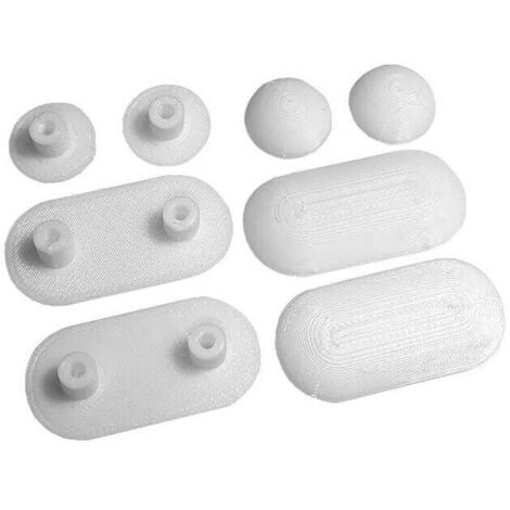 Kit tampon pour abattant  -  Lot de 4 + 4 tampons antichoc en caoutchouc pour abattant WC