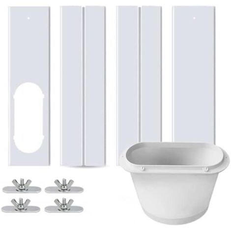 4pcs 1.4m Kit de Glissière de Fenêtre Réglable Plaque Climatiseur Pare-Vent pour Climatiseur Portable (1/2)