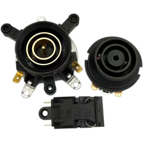 Thermostat(Ensemble de trois pièces) de base de bouilloire électrique de rechange avec contacts à haute conductivité et plastique résistant au feu pour une utilisation sûre (noyau supérieur du siège) (1/5)