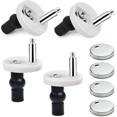 4 Pièces Abattant WC de Toilettes à Charnière Fixations Abattant de Toilettes Remplacement Fixation pour Siège de WC Charnières pour Abattant de WC Fixations de Siège de Toilette Acier Inoxydable (1/5)