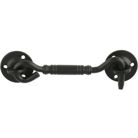 Loquet de fenêtre à crochet pour porte de cabine, 110 mm de long, acier inoxydable noir mat, (1/5)