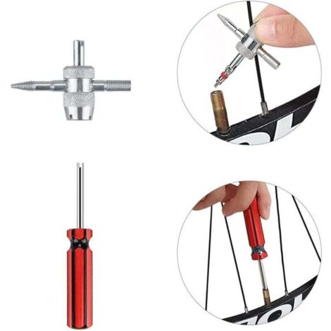 Lot De 27 Outils Levier Démonte Pneu Moto - 3 Cuillères + Protecteurs Jante + Accessoires (Rouge)