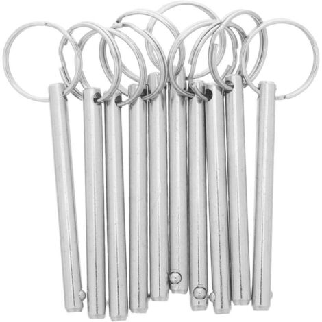 10 Pièces Lot de Goupilles de Sécurité avec Anneau Acier Goupille à Bascule avec Boule Acier et Mécanisme de Détachement Rapide Clips Verrouillables pour Remorques Tracteurs et
