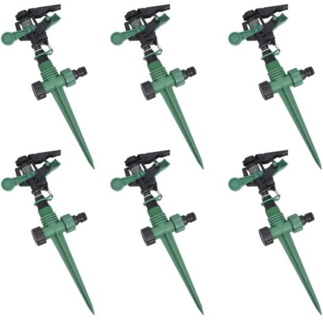 6PCS 360 ° Rotatif Arroseur Pulvérisateur à Eau Ajustable Durable,Gicleurs à Percussion pour Jardin Pelouses Outil Irrigation Arrosage Système Refroidissement par Brouillard Jardinage (1/4)