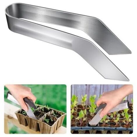 Pince de transplantation de plantes en acier inoxydable pour enlever les plantes - Pince de transplantation pour fournitures de jardinage, pince de transplantation 17 cm (1/5)